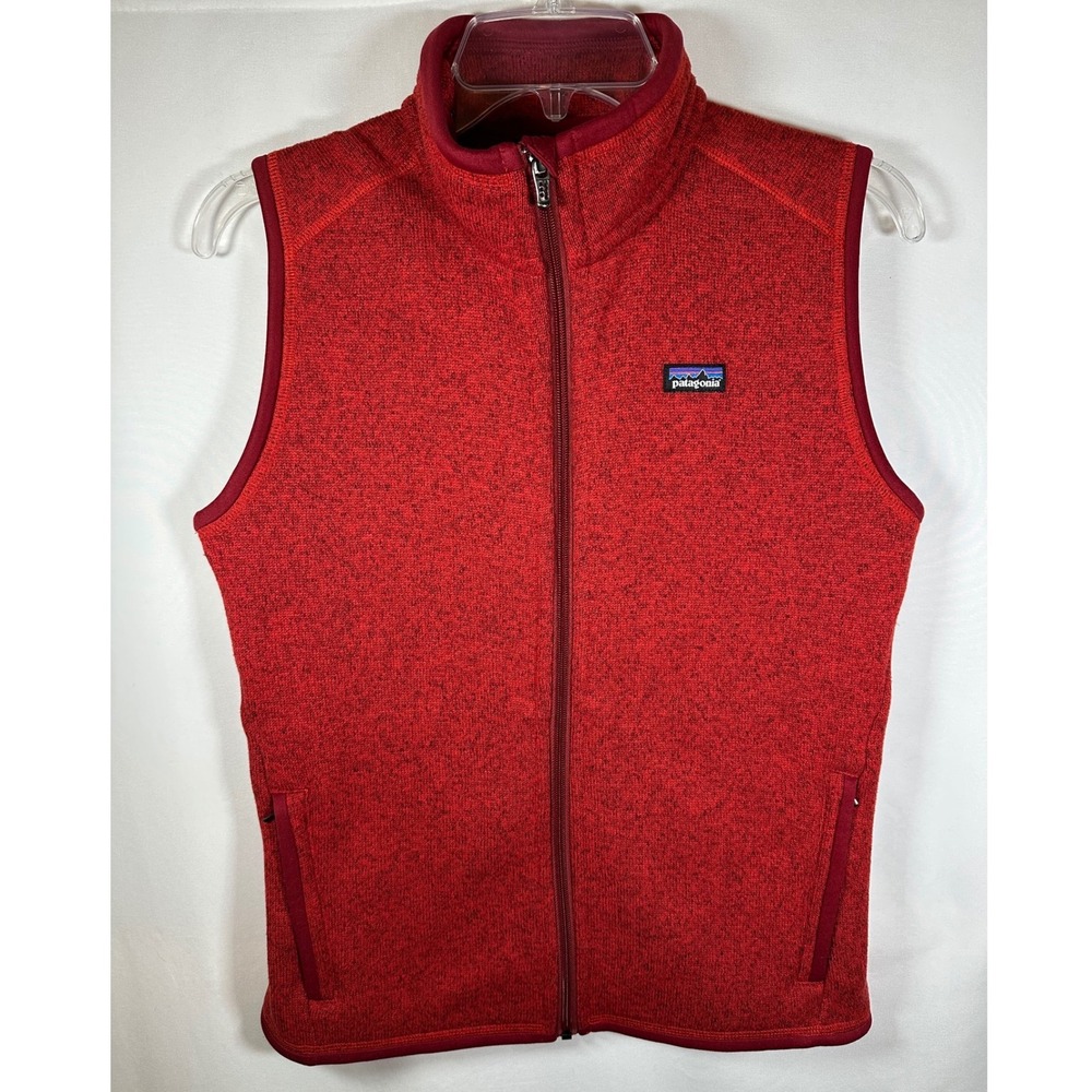 Patagonia Women's Better Sweater Full Zip Fleece Vest Red Orange Heathered M